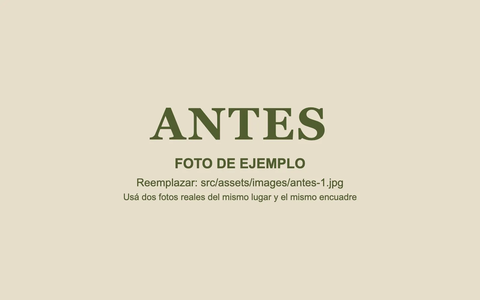 Foto de ejemplo: antes del trabajo